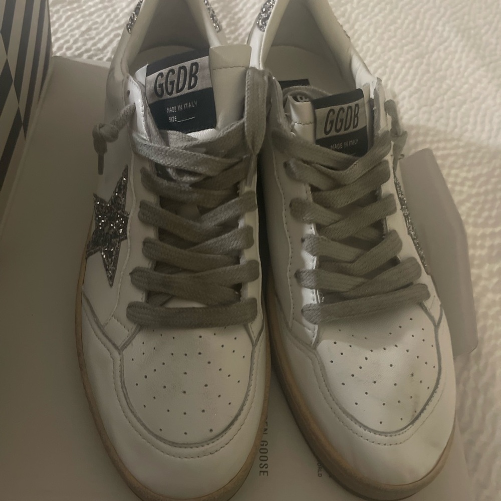 Women's Ball Star in nappa with silver glitter star and heel tab - Picture 9 of 11